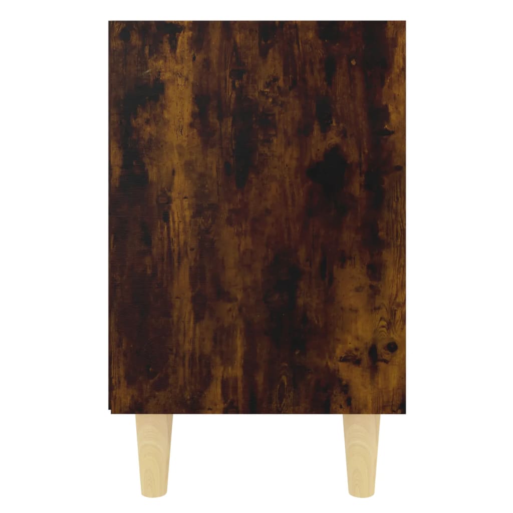 Noćni ormarić s drvenim nogama 2 kom dimljeni hrast 40x30x50 cm
