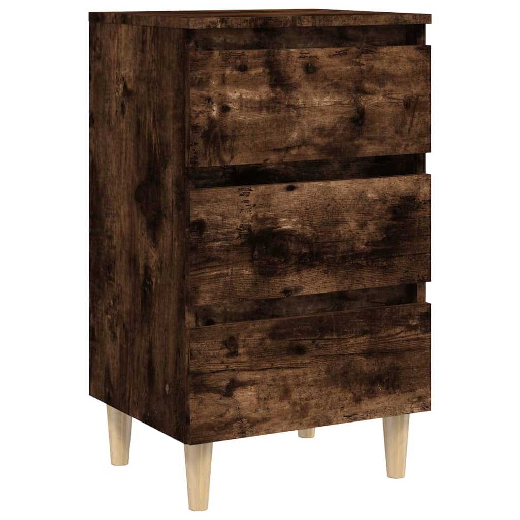 Noćni ormarići s drvenim nogama 2 kom boja hrasta 40x35x69 cm