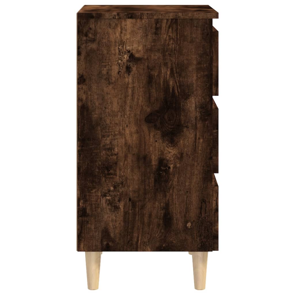 Noćni ormarići s drvenim nogama 2 kom boja hrasta 40x35x69 cm