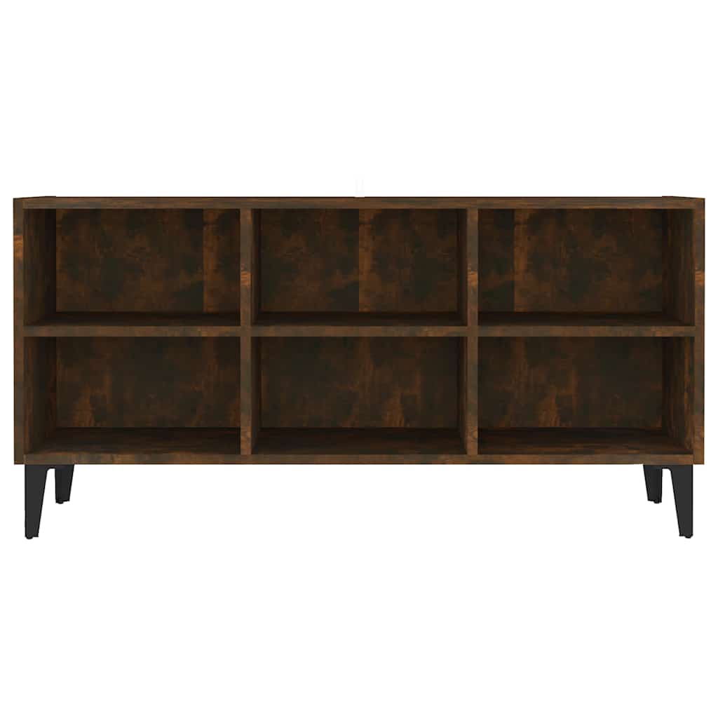 TV ormarić s metalnim nogama dimljena boja hrasta 103,5x30x50cm