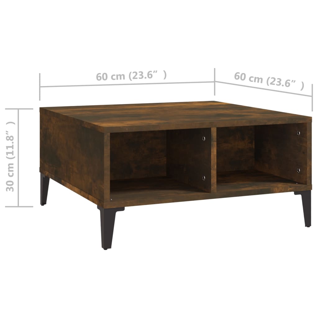 Stolić za kavu boja dimljenog hrasta 60 x 60 x 30 cm od iverice