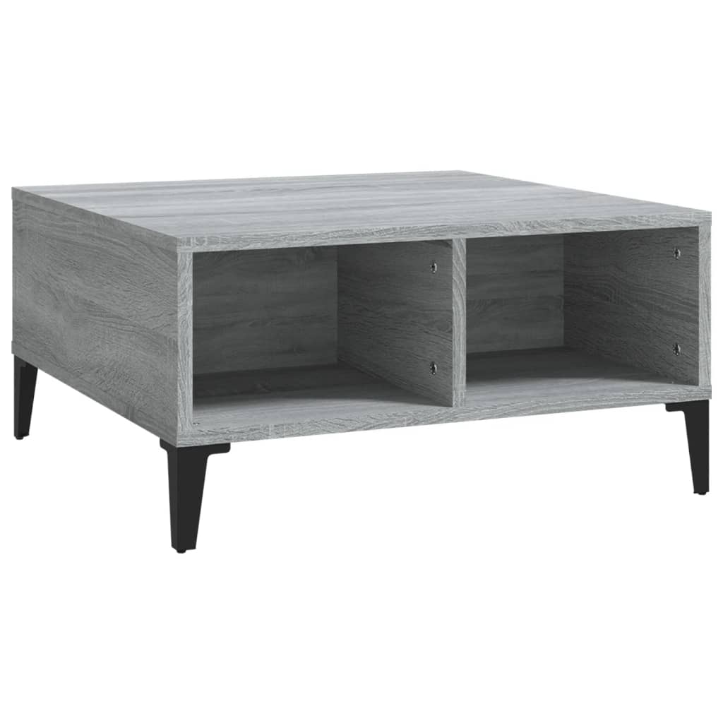 Stolić za kavu siva boja hrasta 60x60x30 cm konstruirano drvo