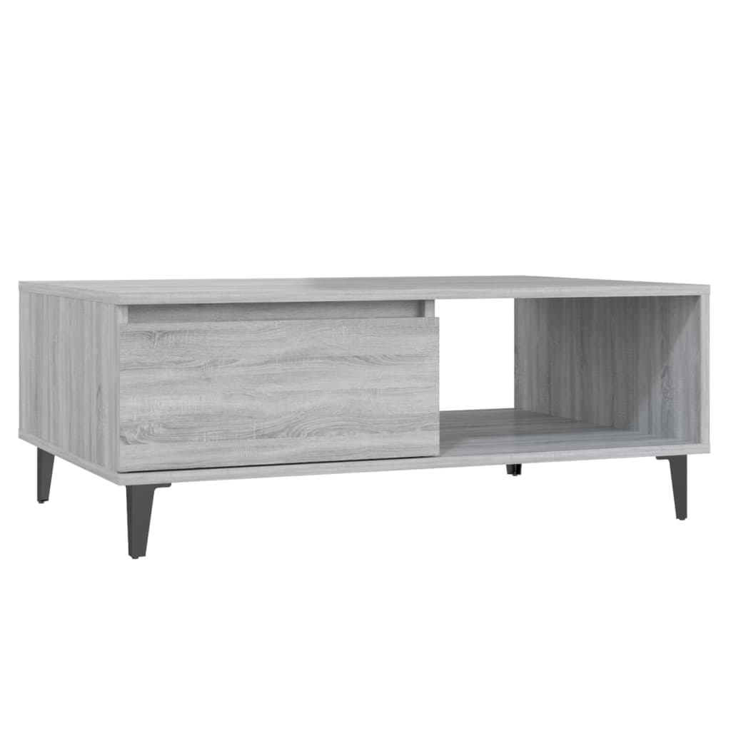 Stolić za kavu siva boja hrasta 90x60x35 cm konstruirano drvo