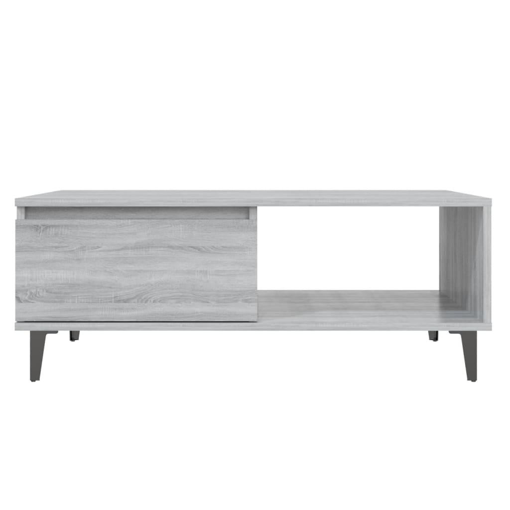 Stolić za kavu siva boja hrasta 90x60x35 cm konstruirano drvo