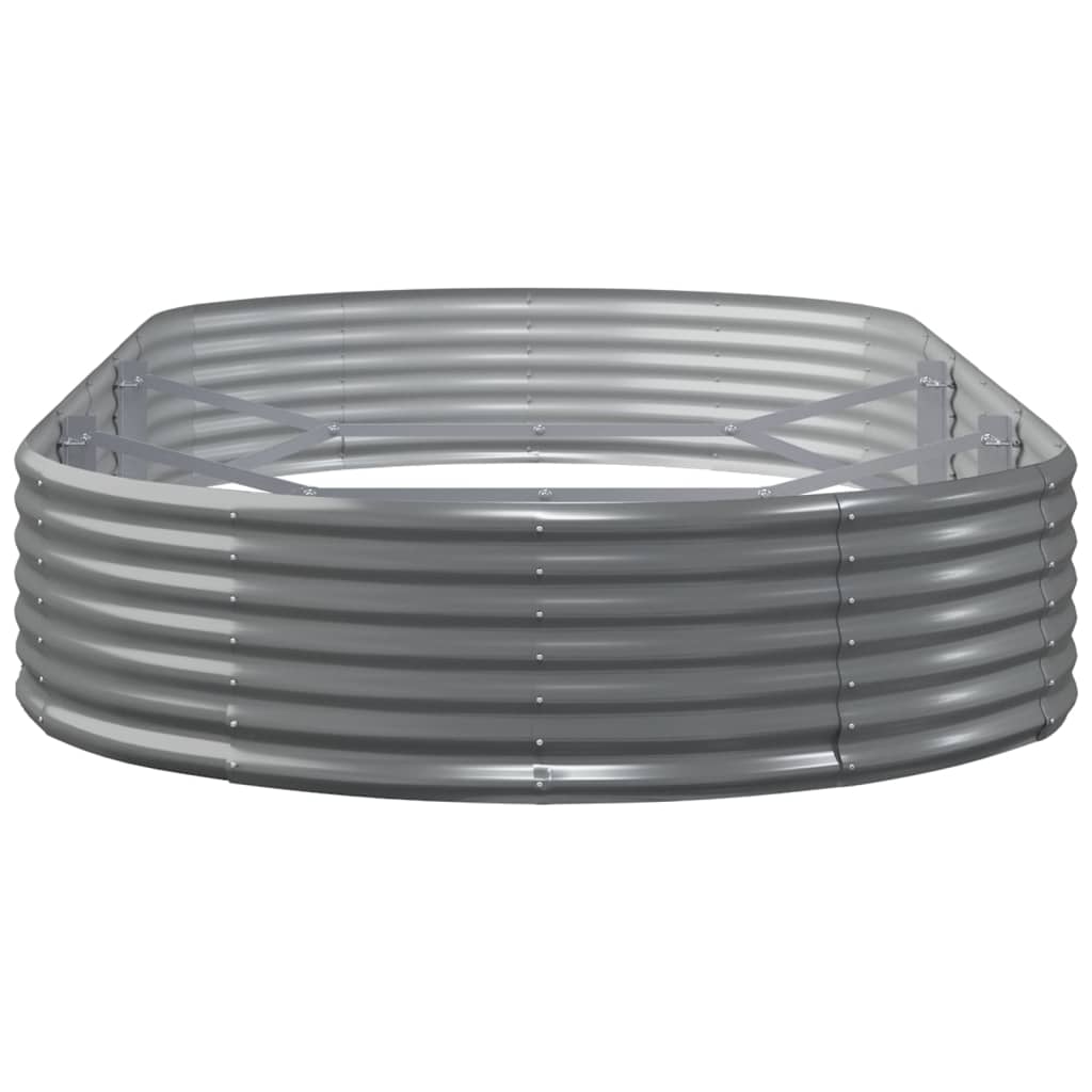 Povišena vrtna gredica od pocinčanog čelika 296x140x36 cm sivi