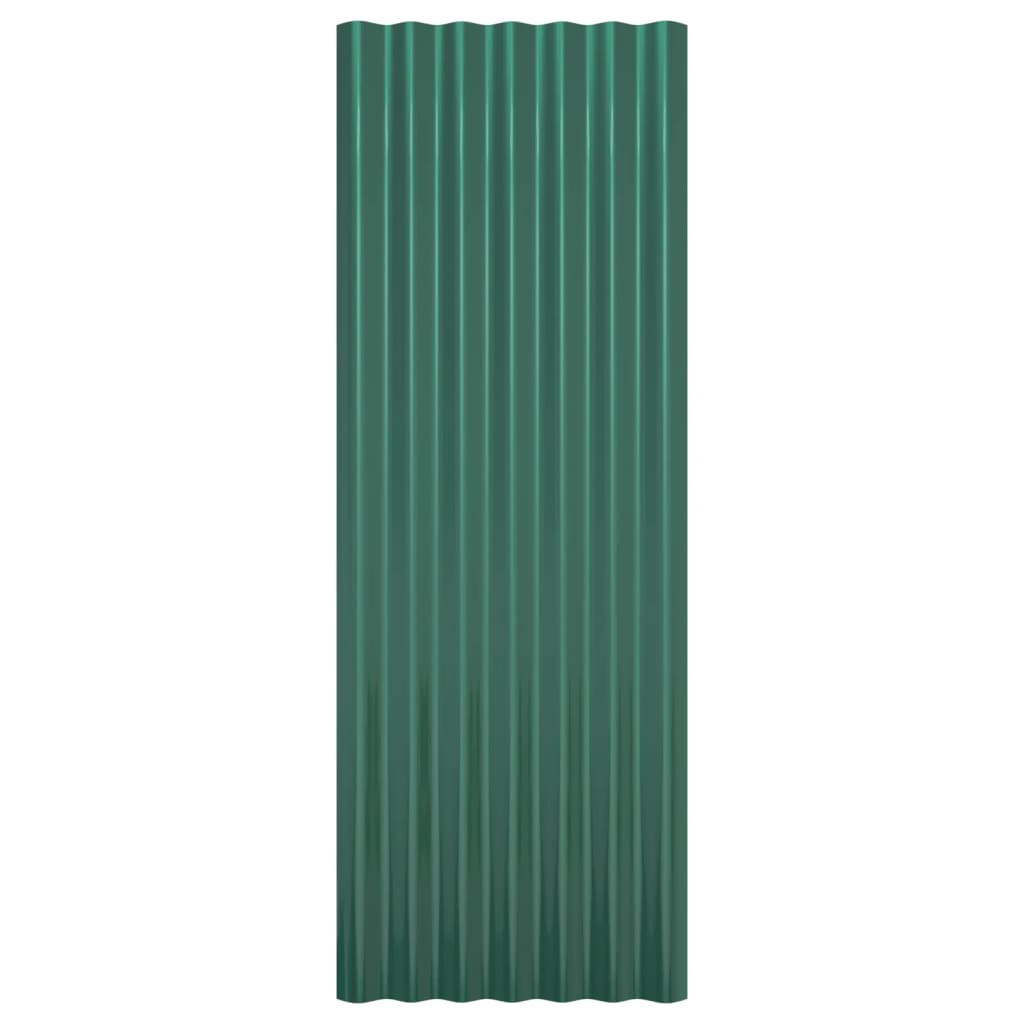 Krovni paneli 12 kom od pocinčani čelik zeleni 100x36 cm