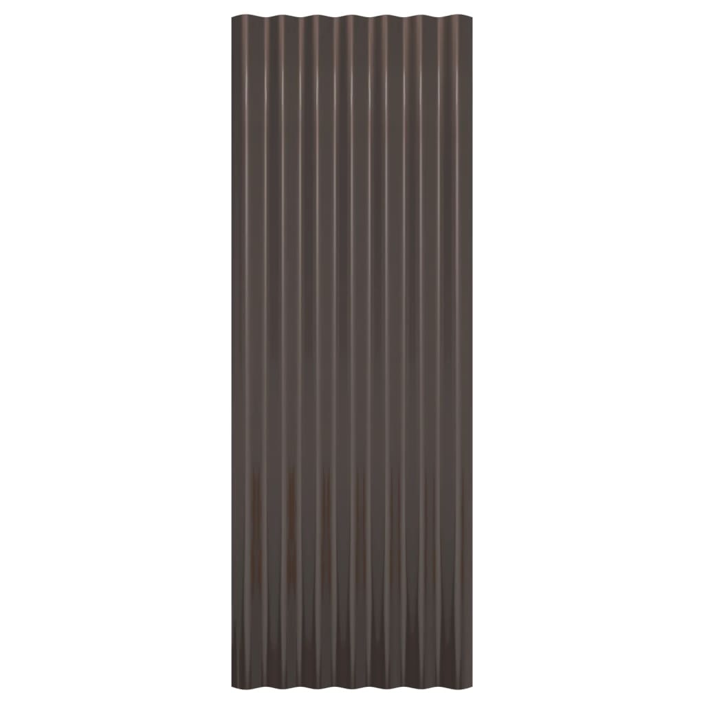 Krovni paneli 12 kom od pocinčanog čelika smeđi 100x36 cm