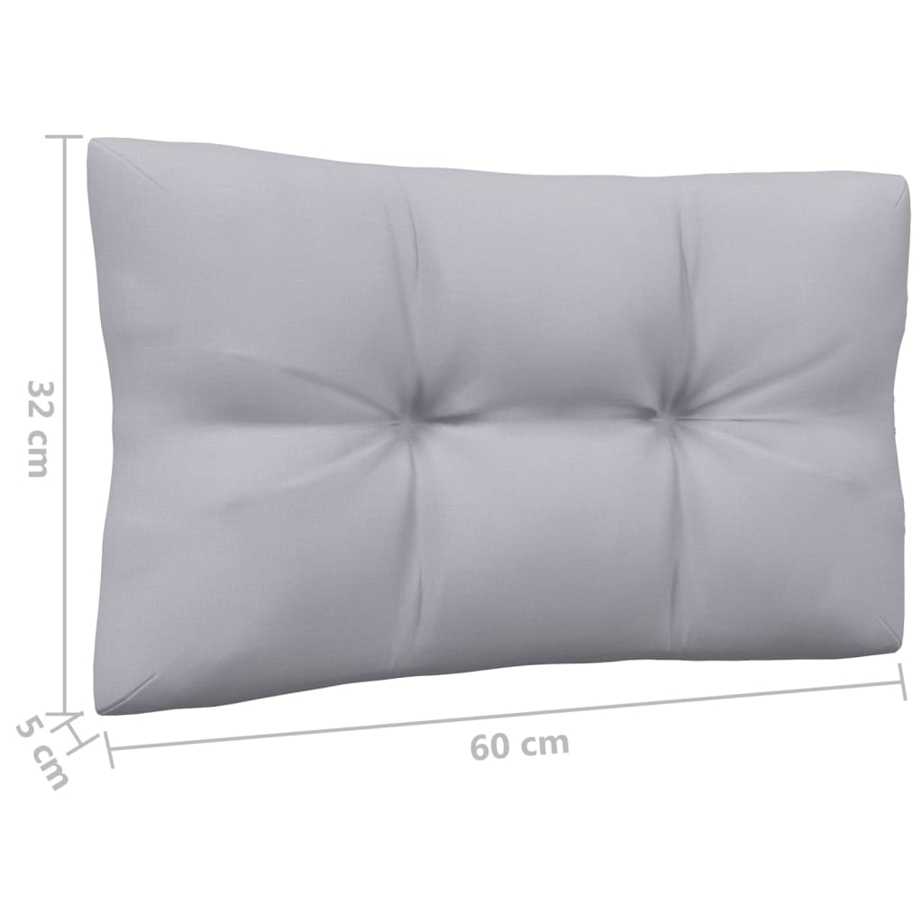 7-dijelna vrtna garnitura od borovine sa sivim jastucima