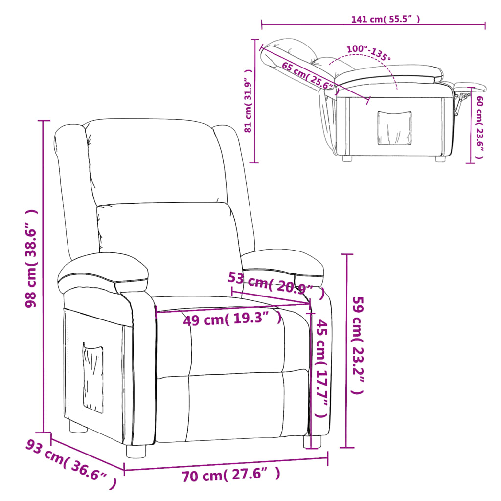 Naslonjač crni baršunasti