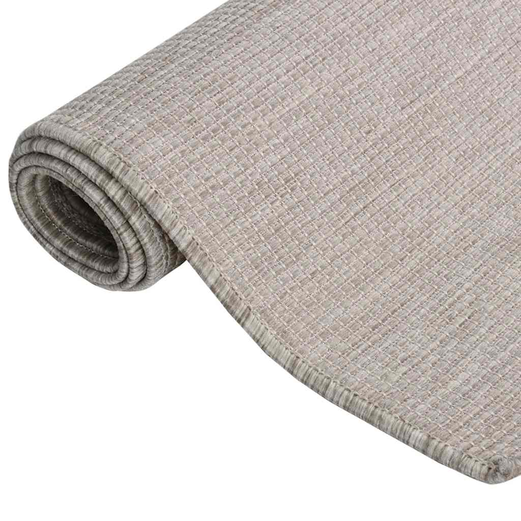 Vanjski tepih ravnog tkanja 80 x 150 cm svijetlo sivi