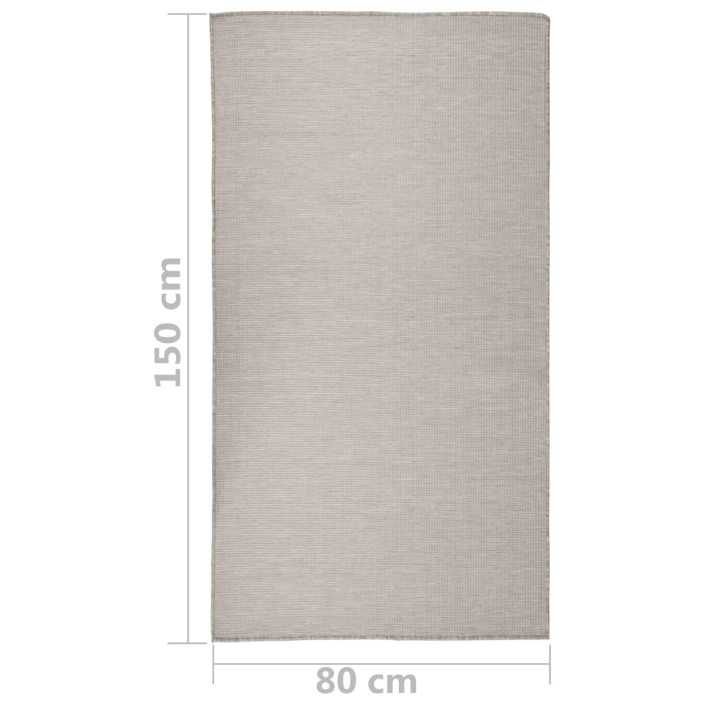 Vanjski tepih ravnog tkanja 80 x 150 cm svijetlo sivi