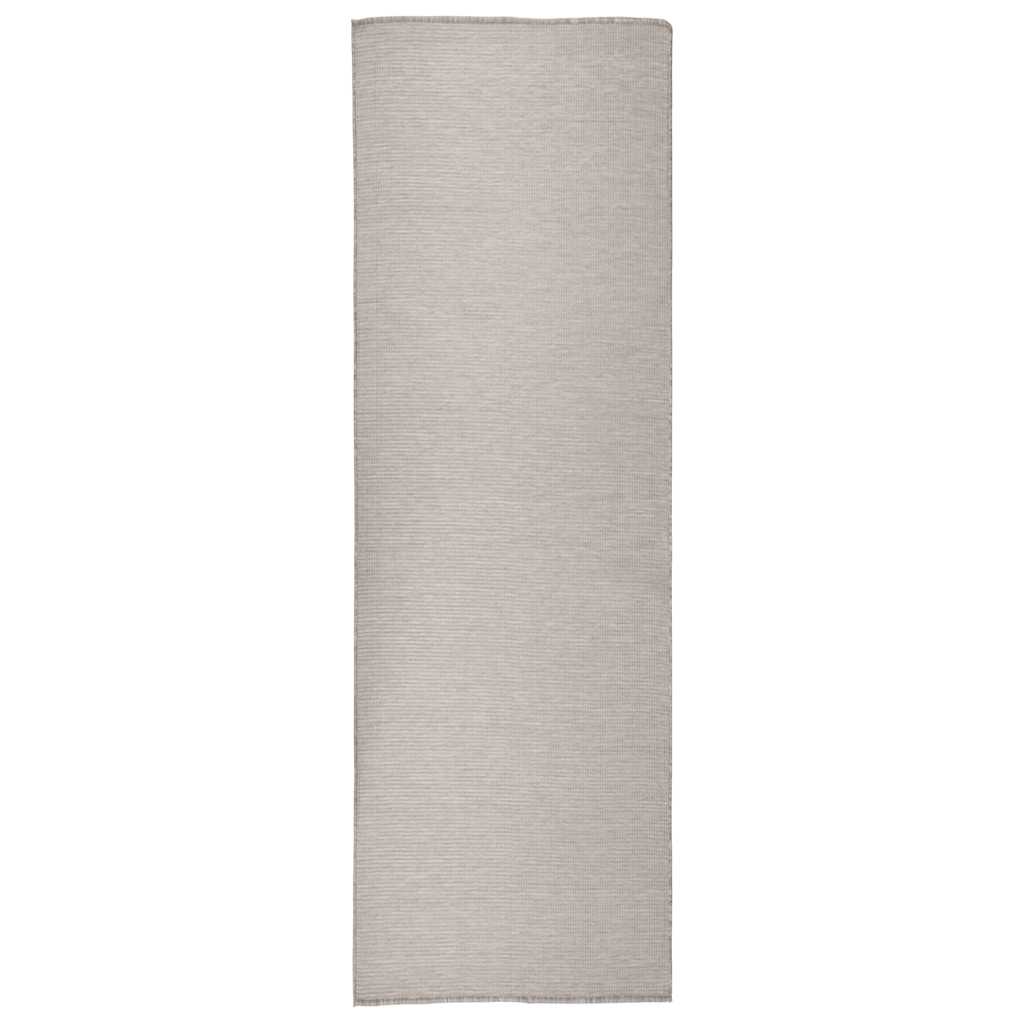 Vanjski tepih ravnog tkanja 80 x 150 cm svijetlo sivi