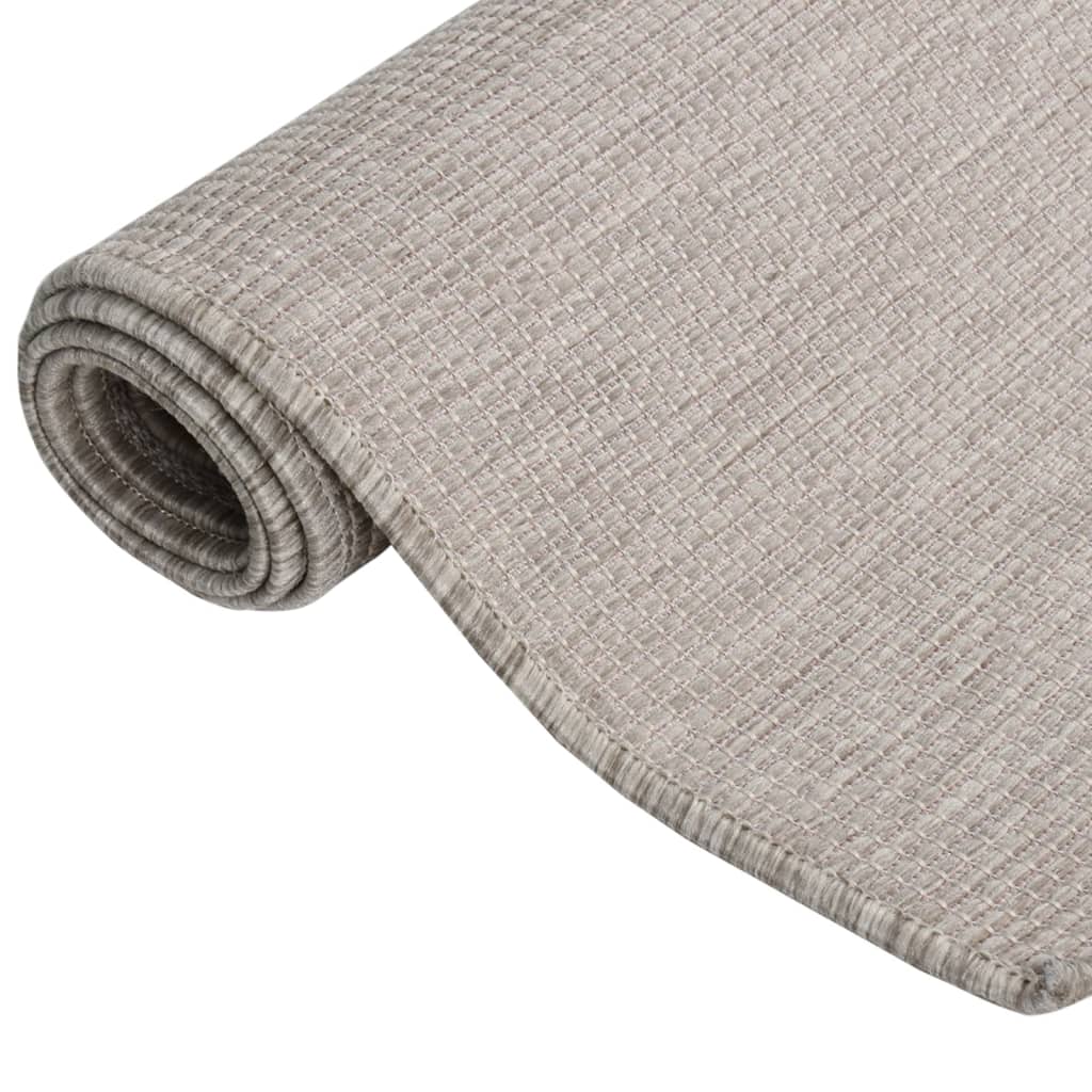Vanjski tepih ravnog tkanja 80 x 150 cm svijetlo sivi