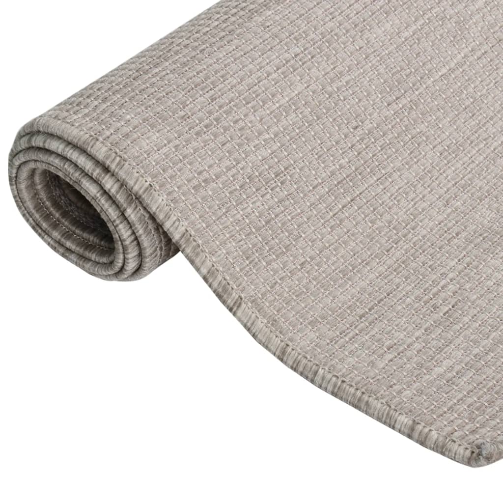 Vanjski tepih ravnog tkanja 120 x 170 cm svijetlo sivi