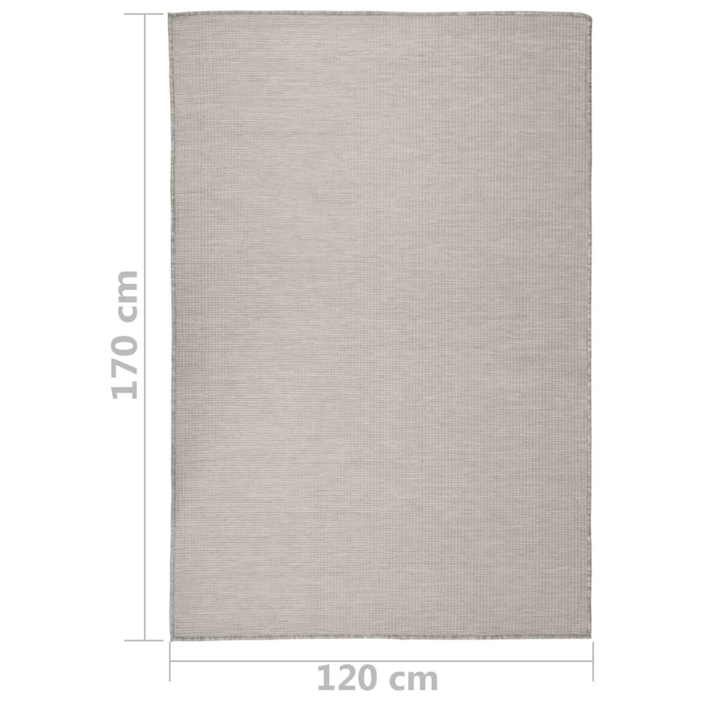 Vanjski tepih ravnog tkanja 120 x 170 cm svijetlo sivi