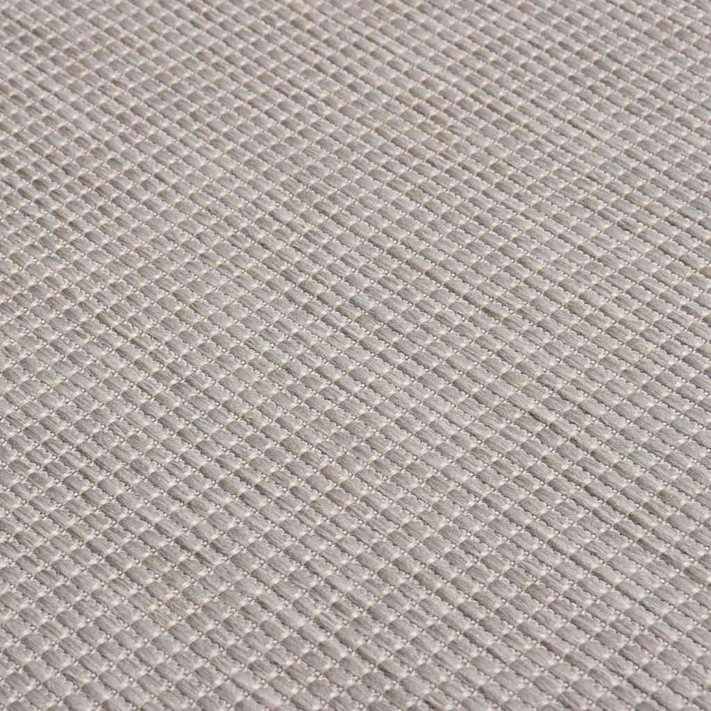 Vanjski tepih ravnog tkanja 140 x 200 cm svijetlo sivi