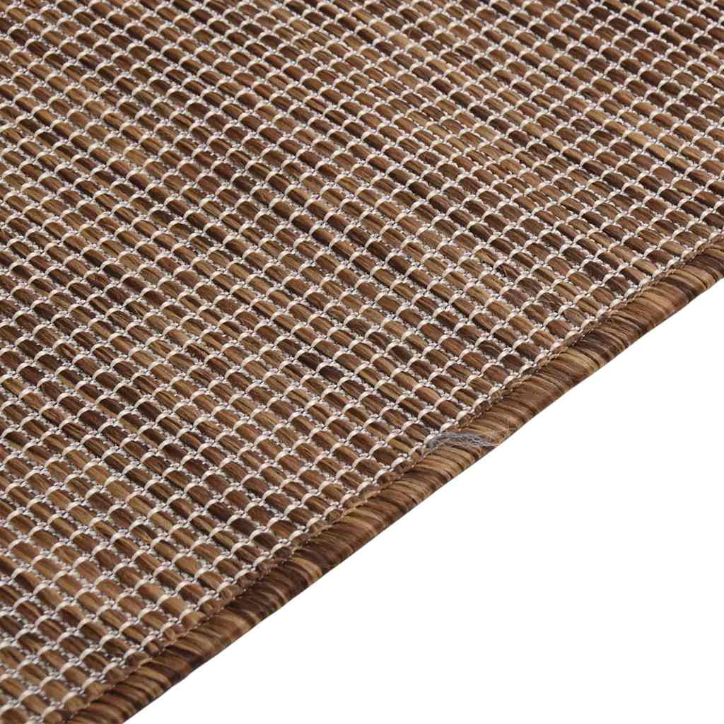 Vanjski tepih ravnog tkanja 100 x 200 cm smeđi