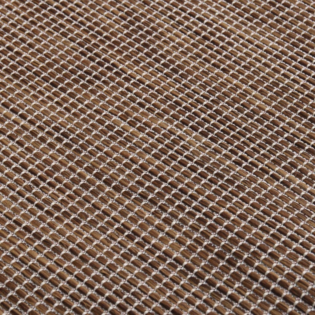 Vanjski tepih ravnog tkanja 100 x 200 cm smeđi