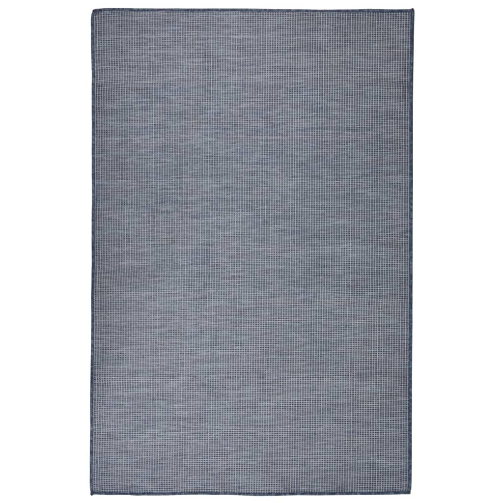 Vanjski tepih ravnog tkanja plavi 120 x 170 cm