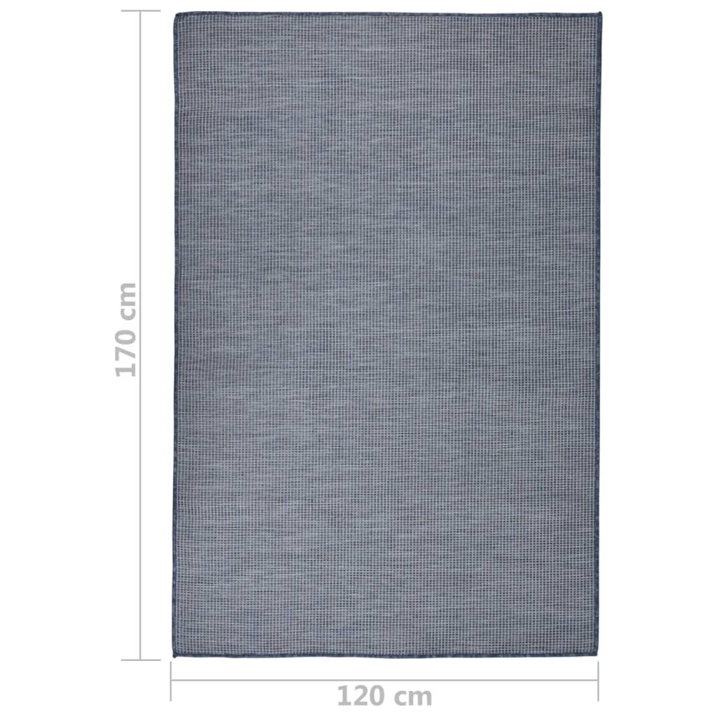 Vanjski tepih ravnog tkanja 120 x 170 cm plavi