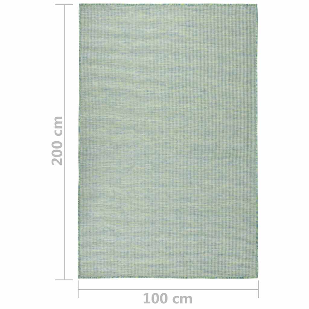 Vanjski tepih ravnog tkanja 100 x 200 cm tirkizni