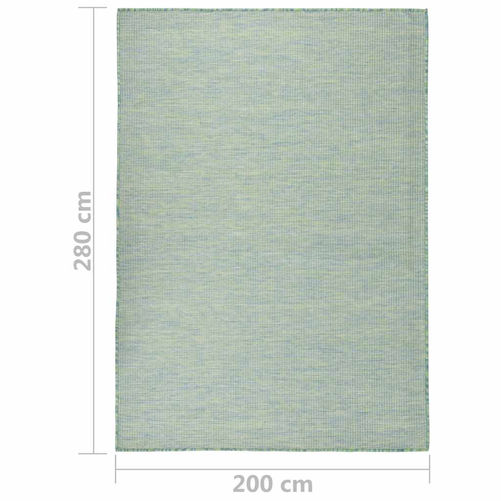 Vanjski tepih ravnog tkanja 200 x 280 cm tirkizni
