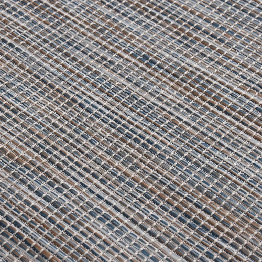Vanjski tepih ravnog tkanja 80 x 250 cm smeđe-plava