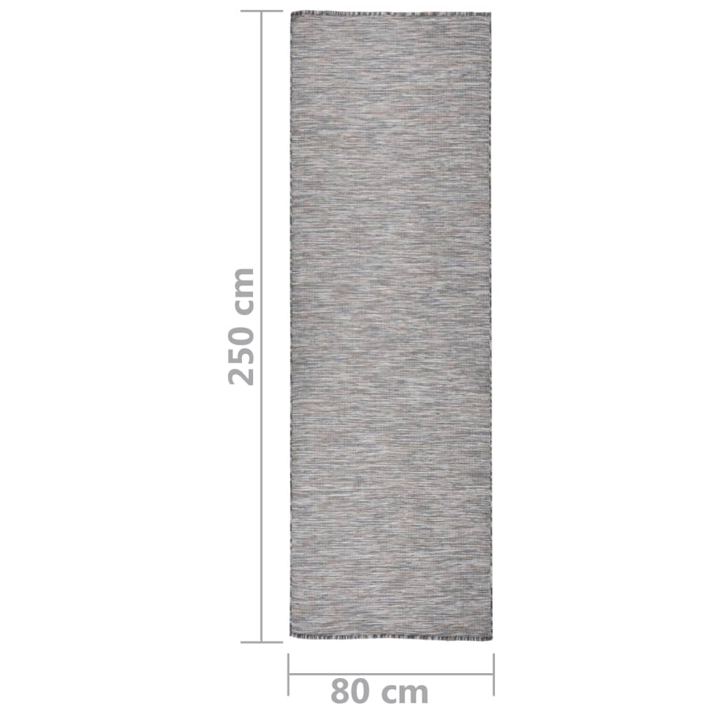 Vanjski tepih ravnog tkanja 80 x 250 cm smeđe-plava