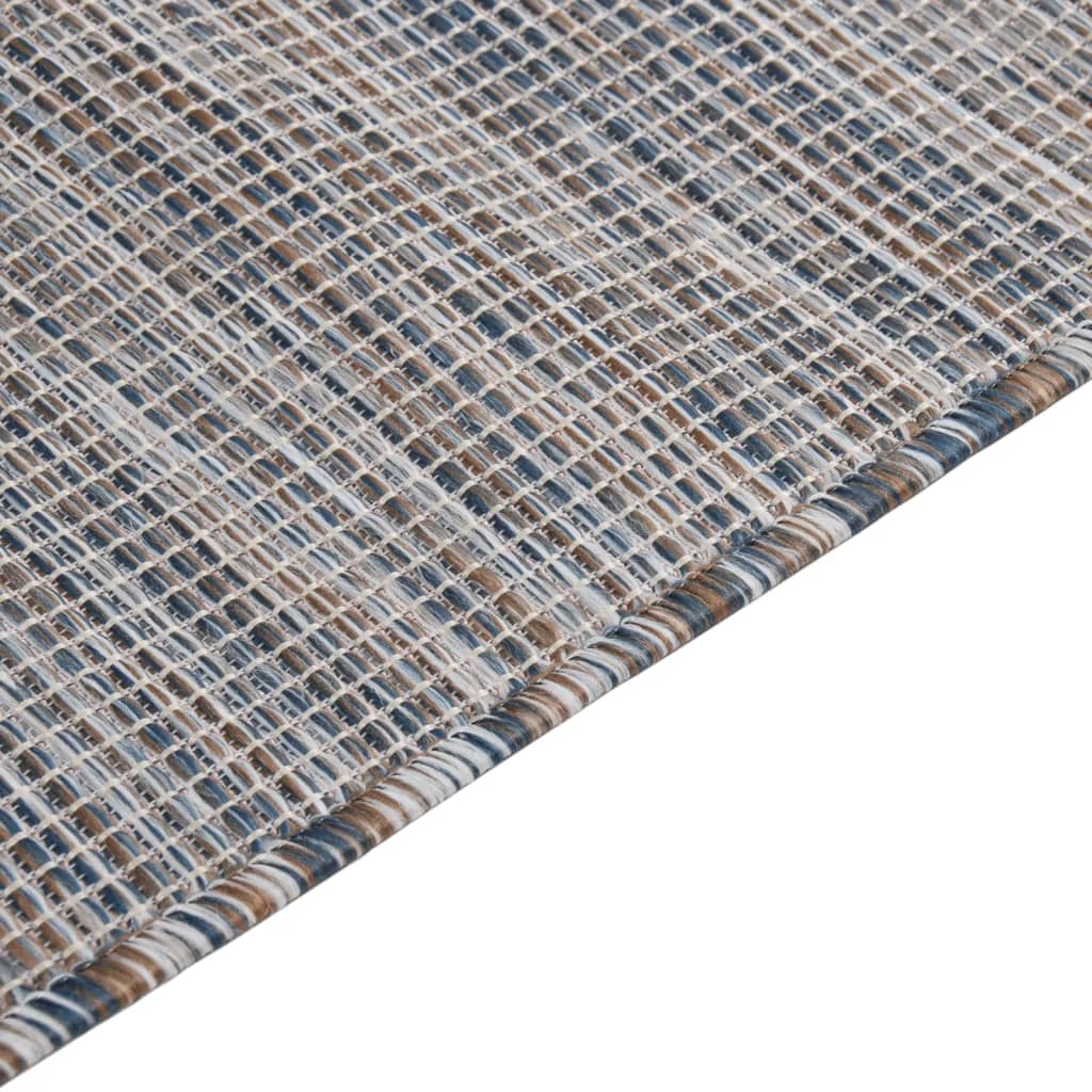 Vanjski tepih ravnog tkanja 200 x 280 cm smeđe-plava