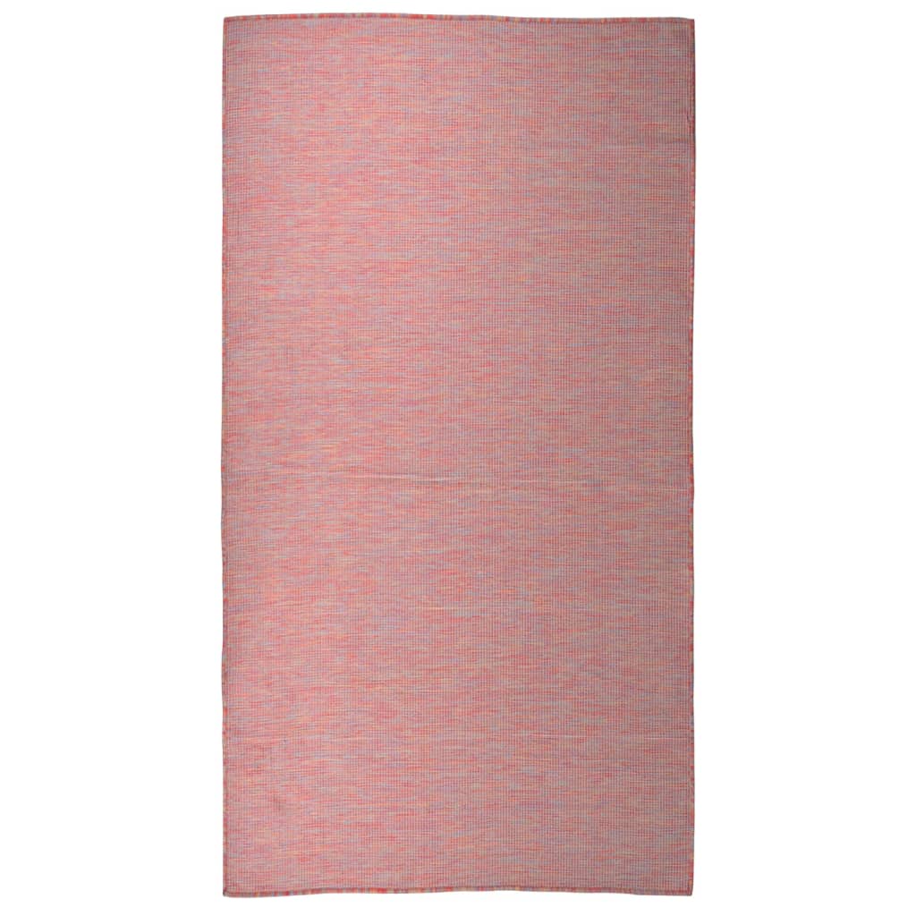 Vanjski tepih ravnog tkanja crveni 80 x 150 cm