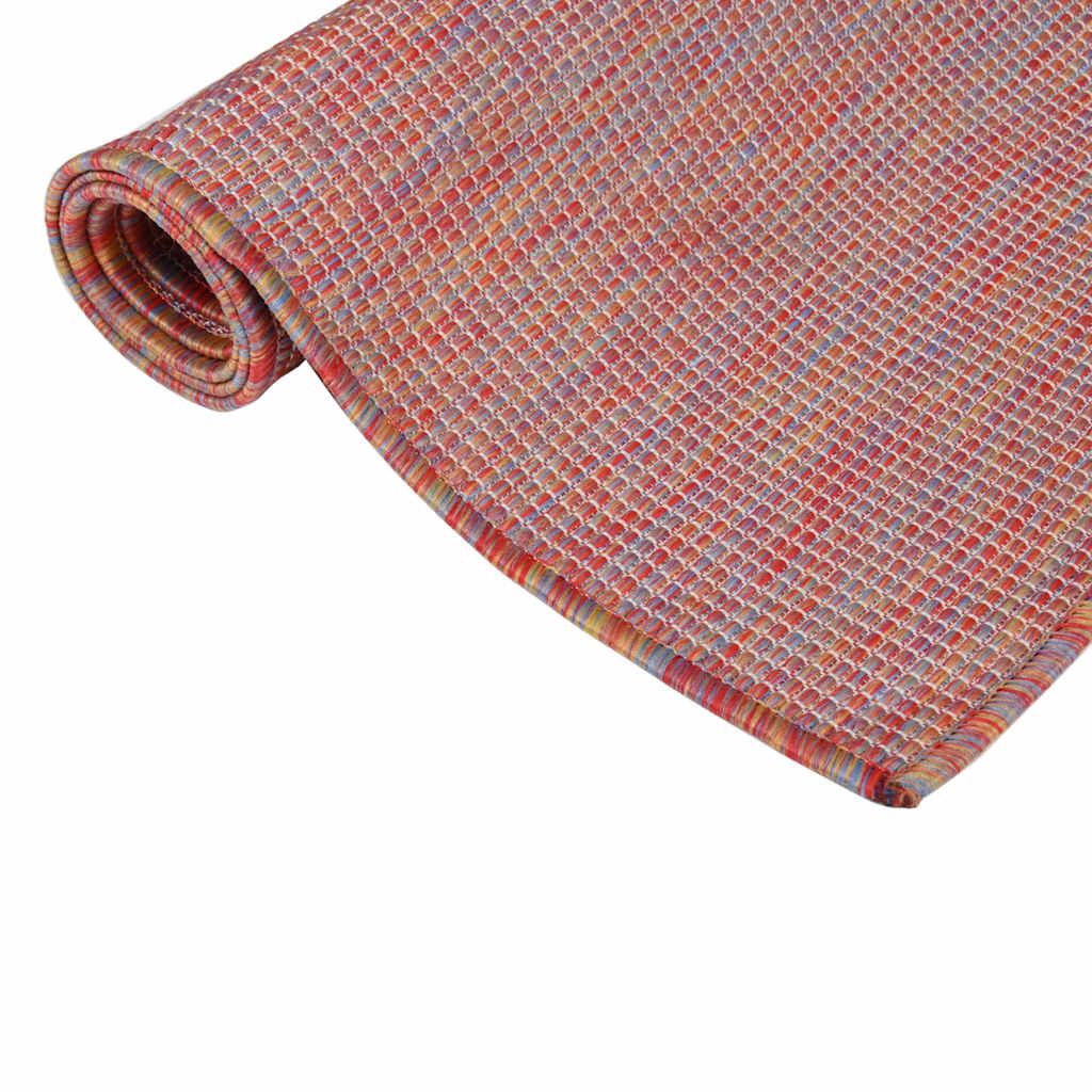 Vanjski tepih ravnog tkanja 80 x 250 cm crveni