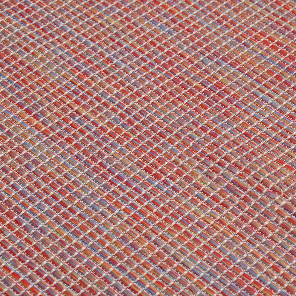 Vanjski tepih ravnog tkanja 80 x 250 cm crveni