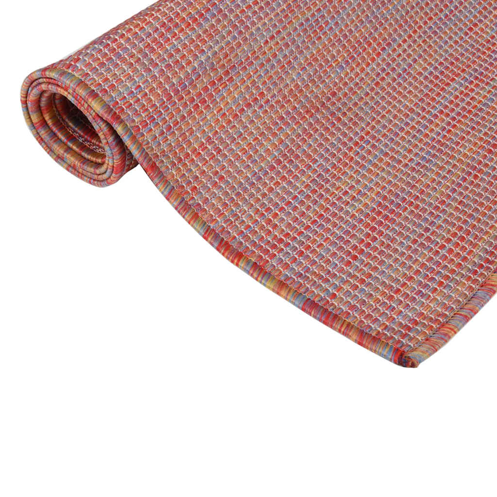 Vanjski tepih ravnog tkanja 120 x 170 cm crveni