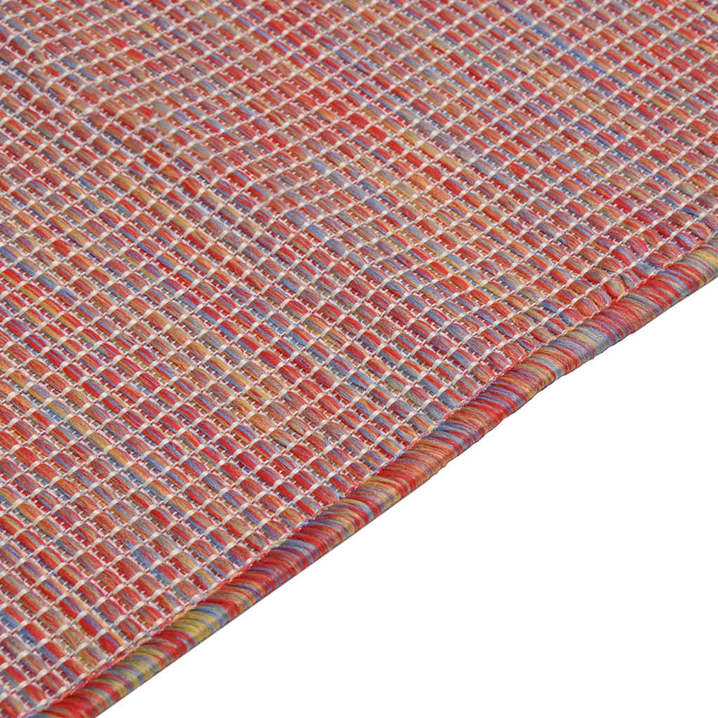 Vanjski tepih ravnog tkanja 120 x 170 cm crveni