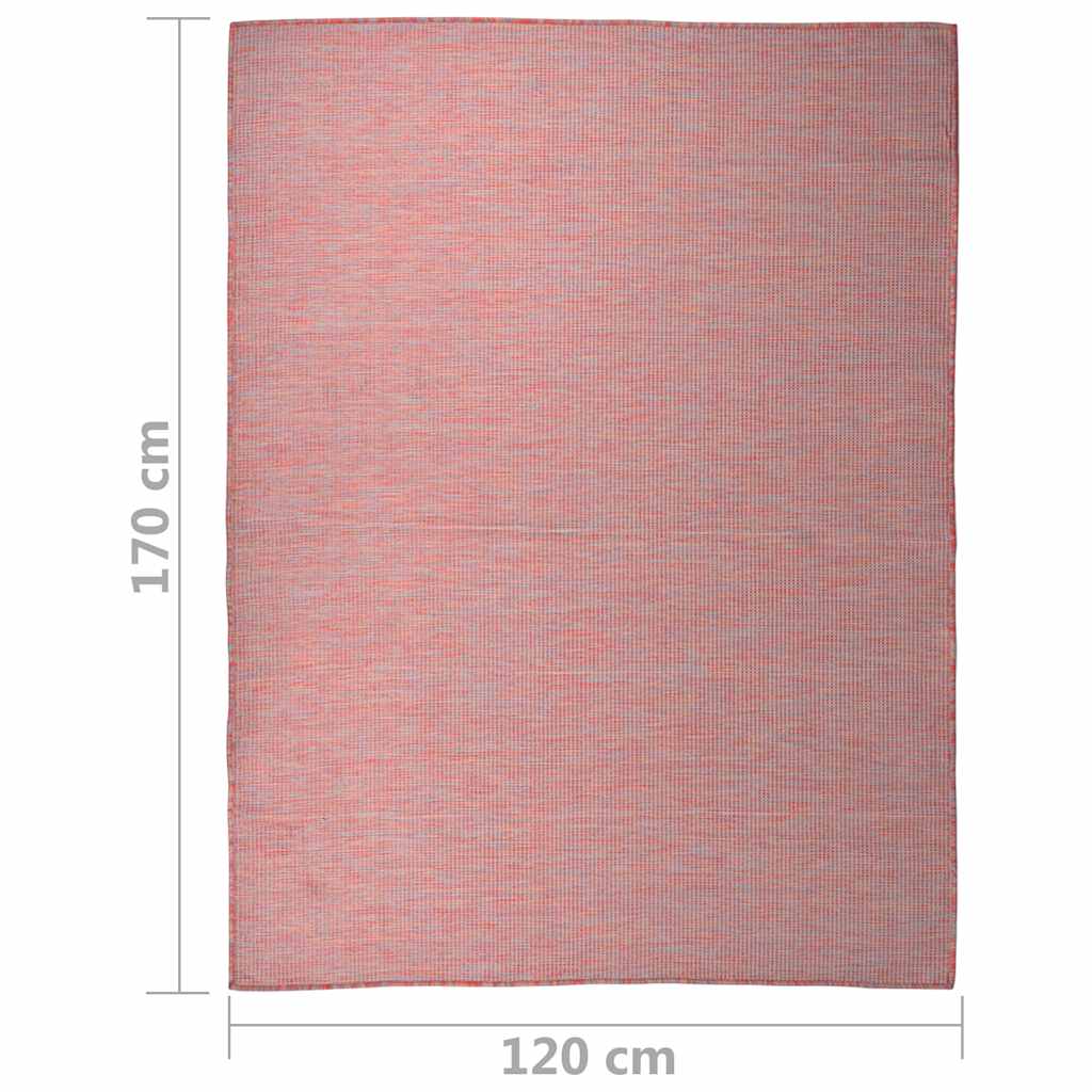 Vanjski tepih ravnog tkanja 120 x 170 cm crveni