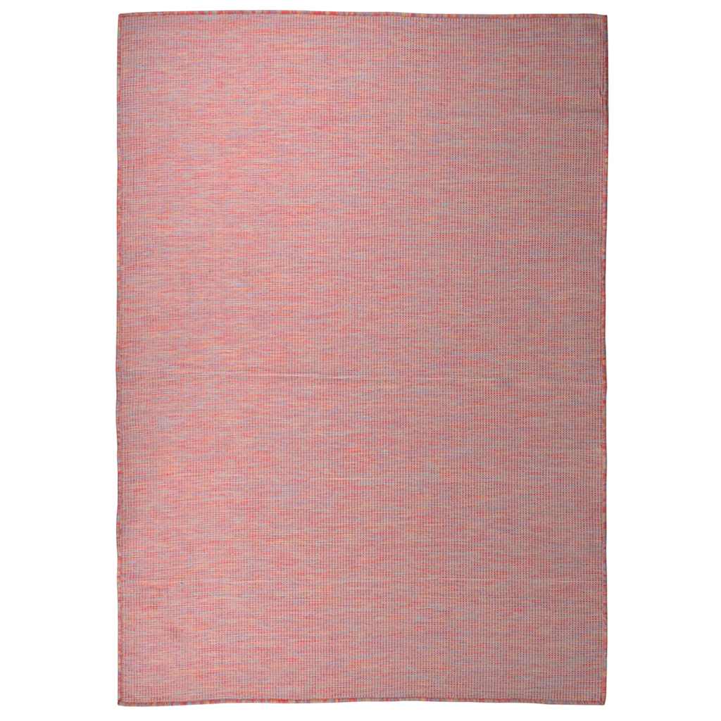 Vanjski tepih ravnog tkanja crveni 140 x 200 cm