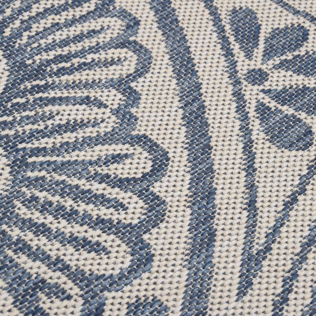 Vanjski tepih ravnog tkanja 200 x 280 cm plavi s uzorkom