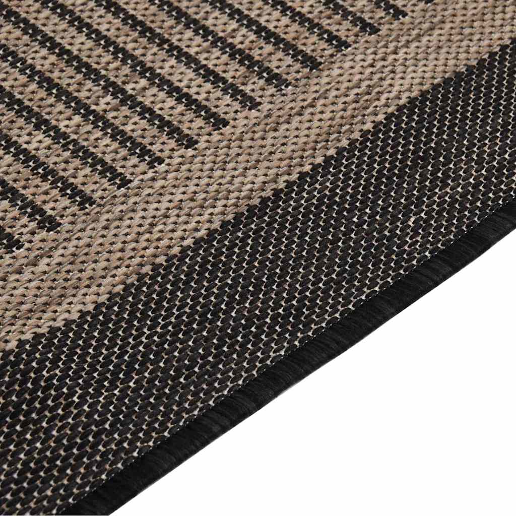 Vanjski tepih ravnog tkanja 140 x 200 cm tamnosmeđi