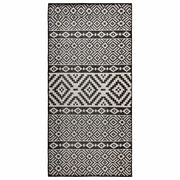 Vanjski tepih ravnog tkanja 100 x 200 cm crne pruge