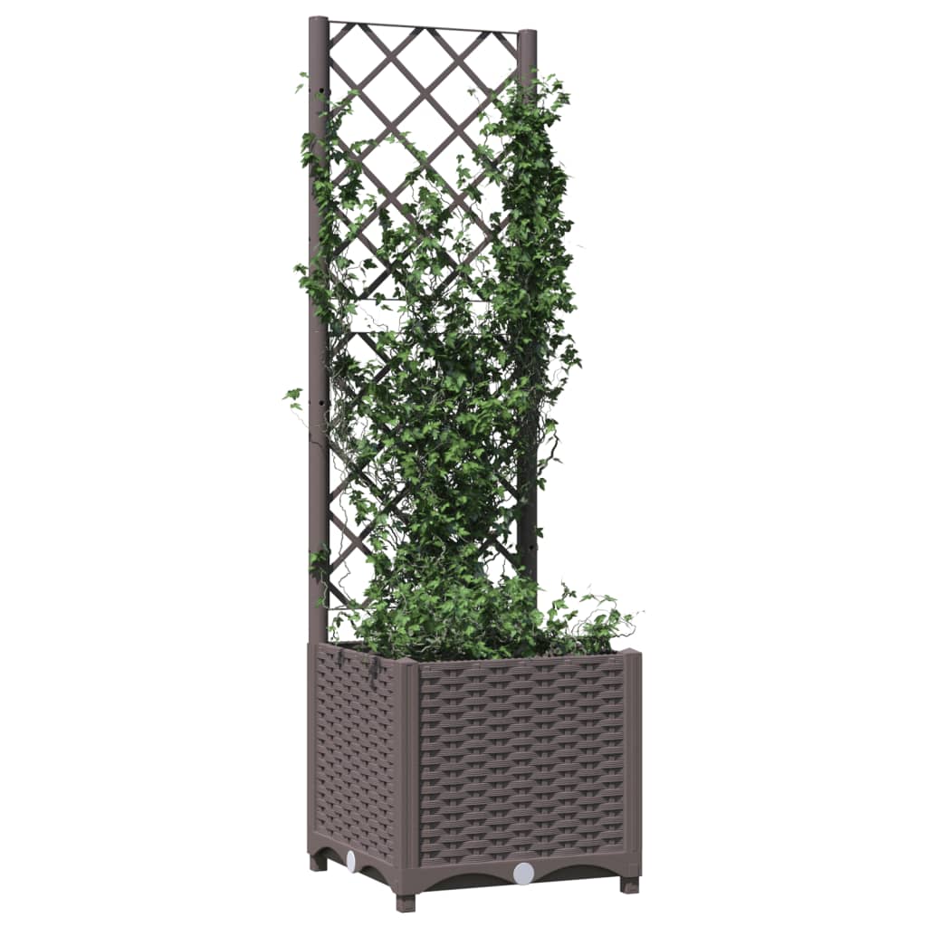 Vrtna sadilica s rešetkom smeđa 40 x 40 x 136 cm PP