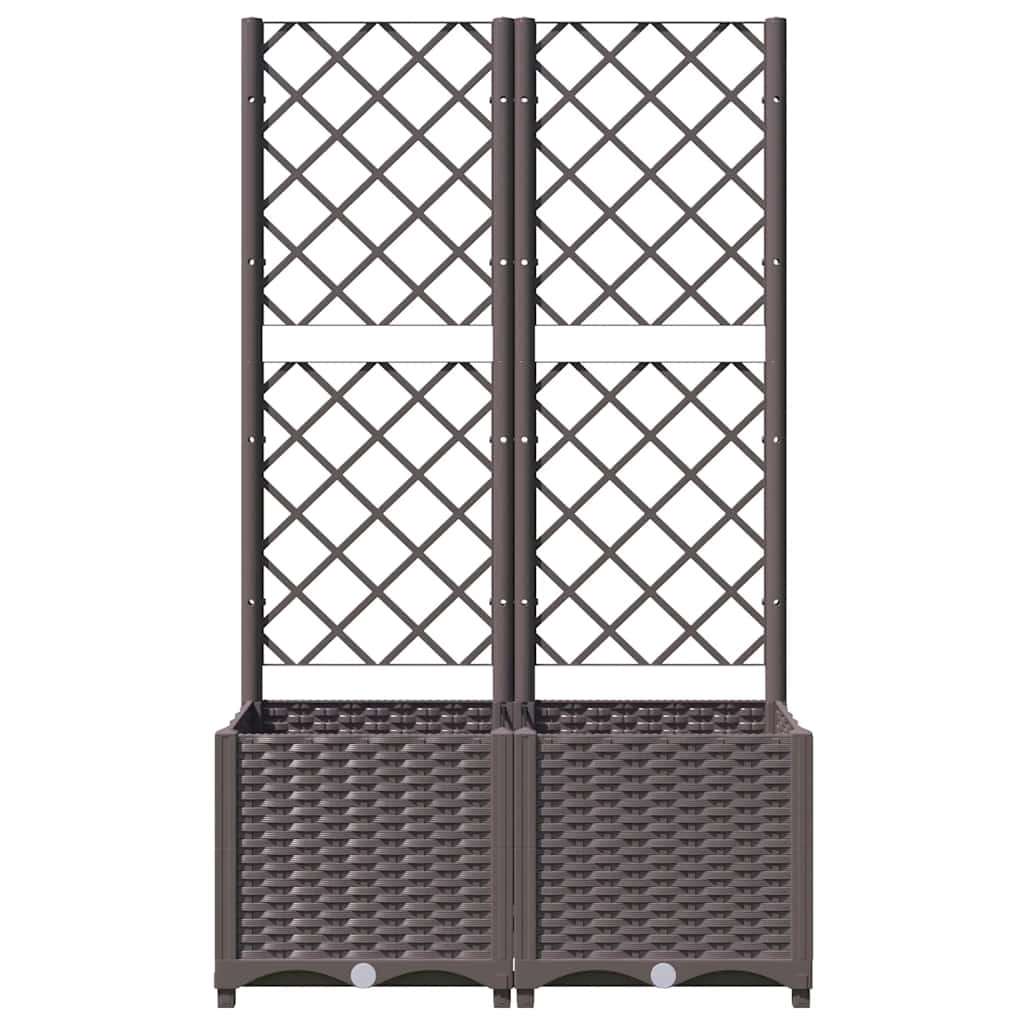 Vrtna sadilica s rešetkom smeđa 80 x 40 x 136 cm PP
