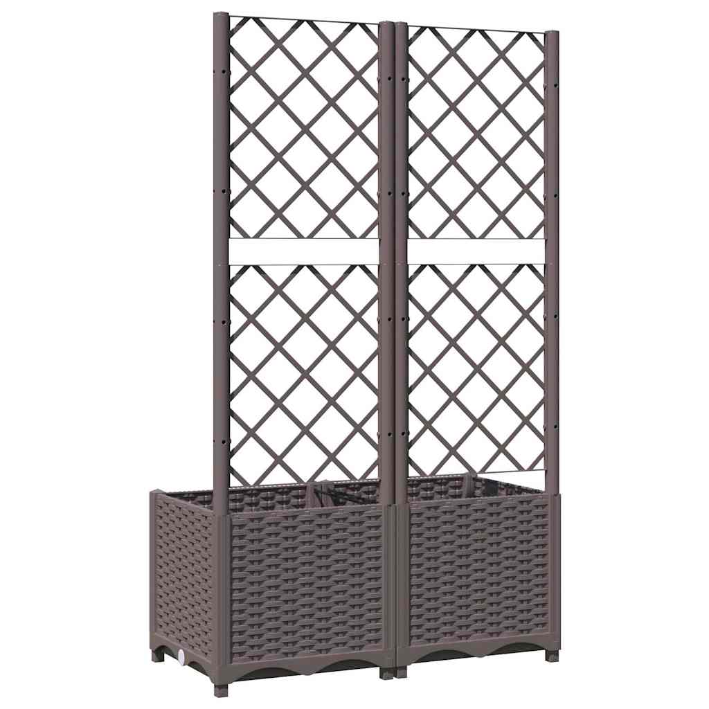Vrtna sadilica s rešetkom smeđa 80 x 40 x 136 cm PP
