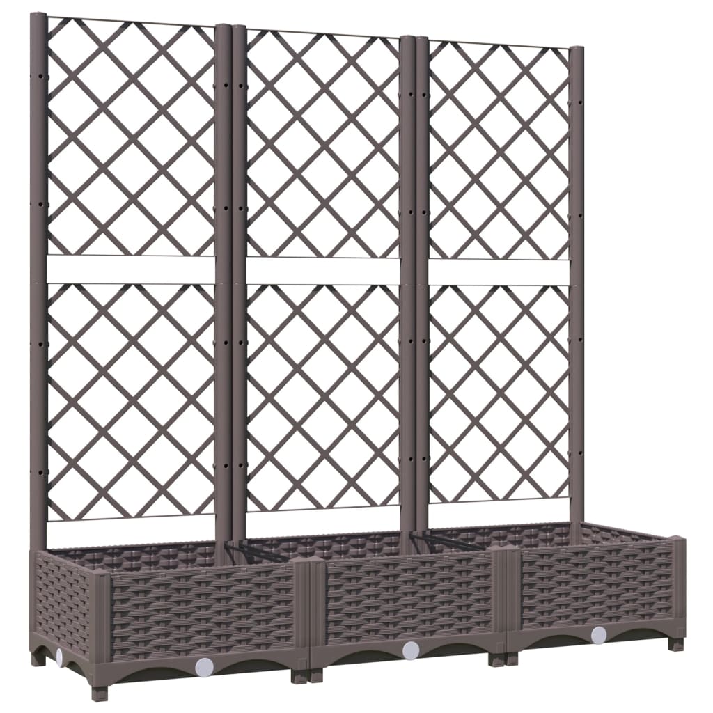Vrtna žardinjera s rešetkom smeđa 120x40x121,5 cm PP