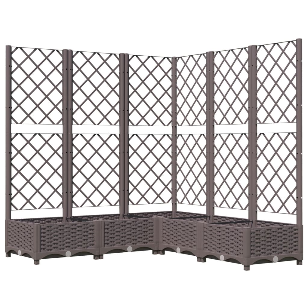 Vrtna sadilica s rešetkom smeđa 120 x 120 x 121,5 cm PP