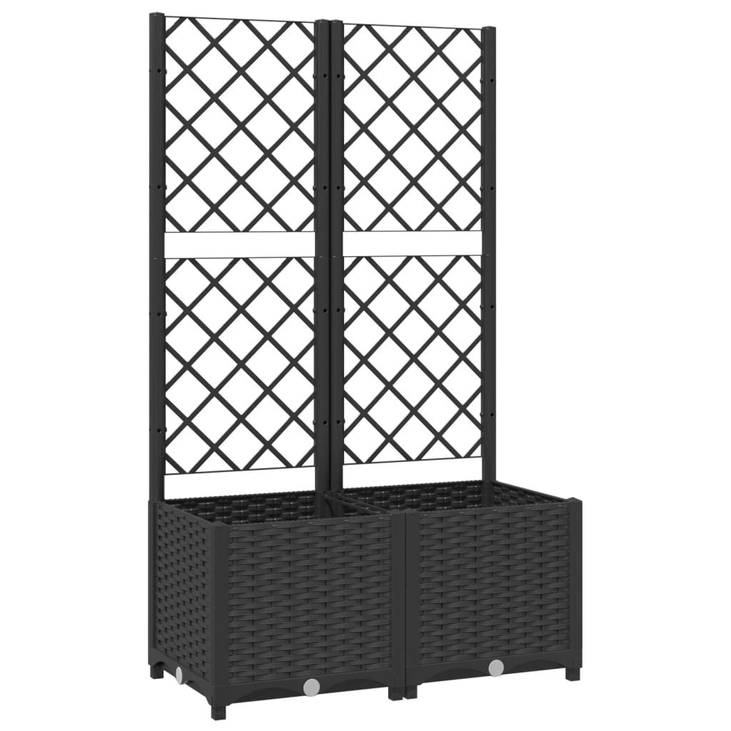 Vrtna žardinjera s rešetkom crna 80x40x136 cm PP