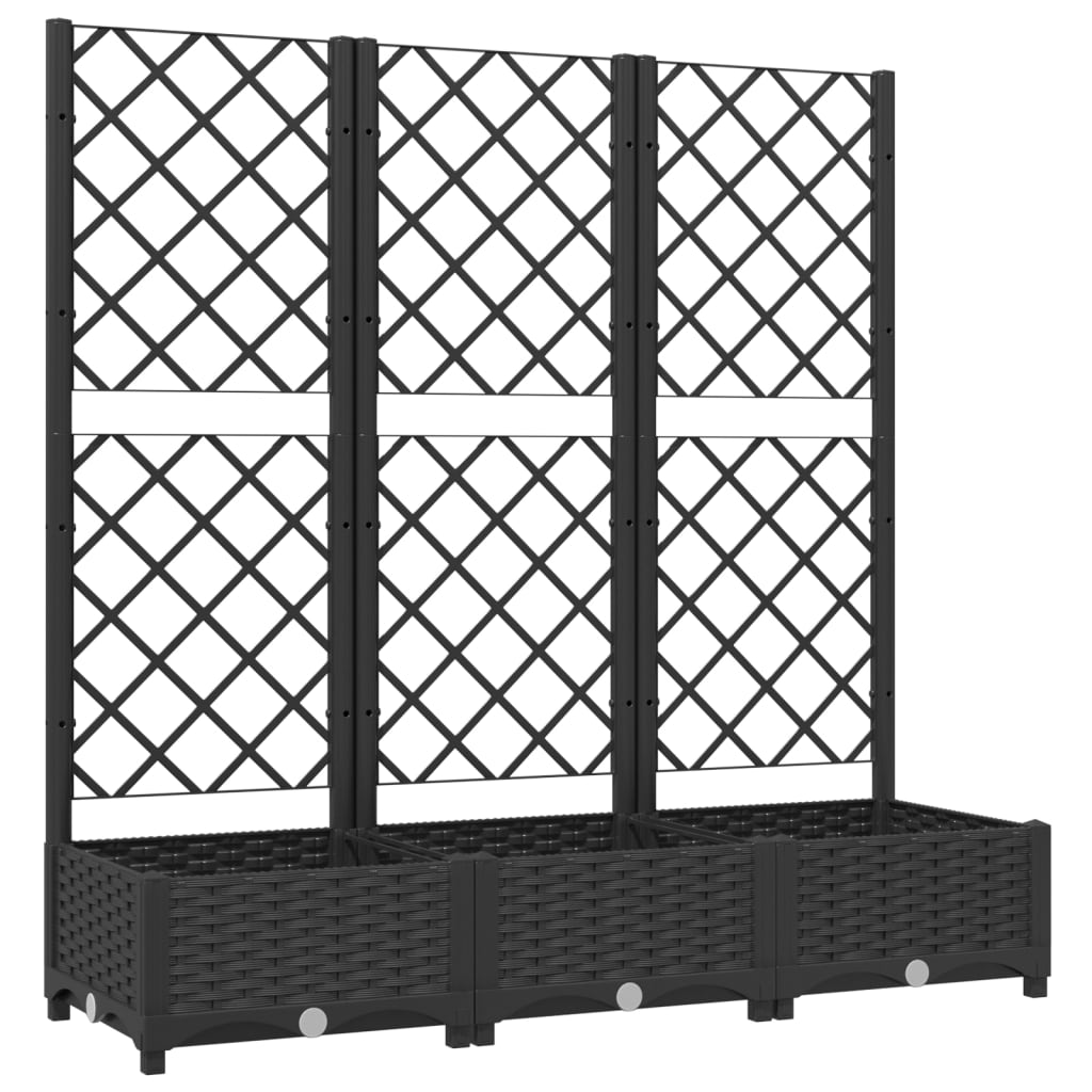 Vrtna žardinjera s rešetkom crna 120x40x121,5 cm PP