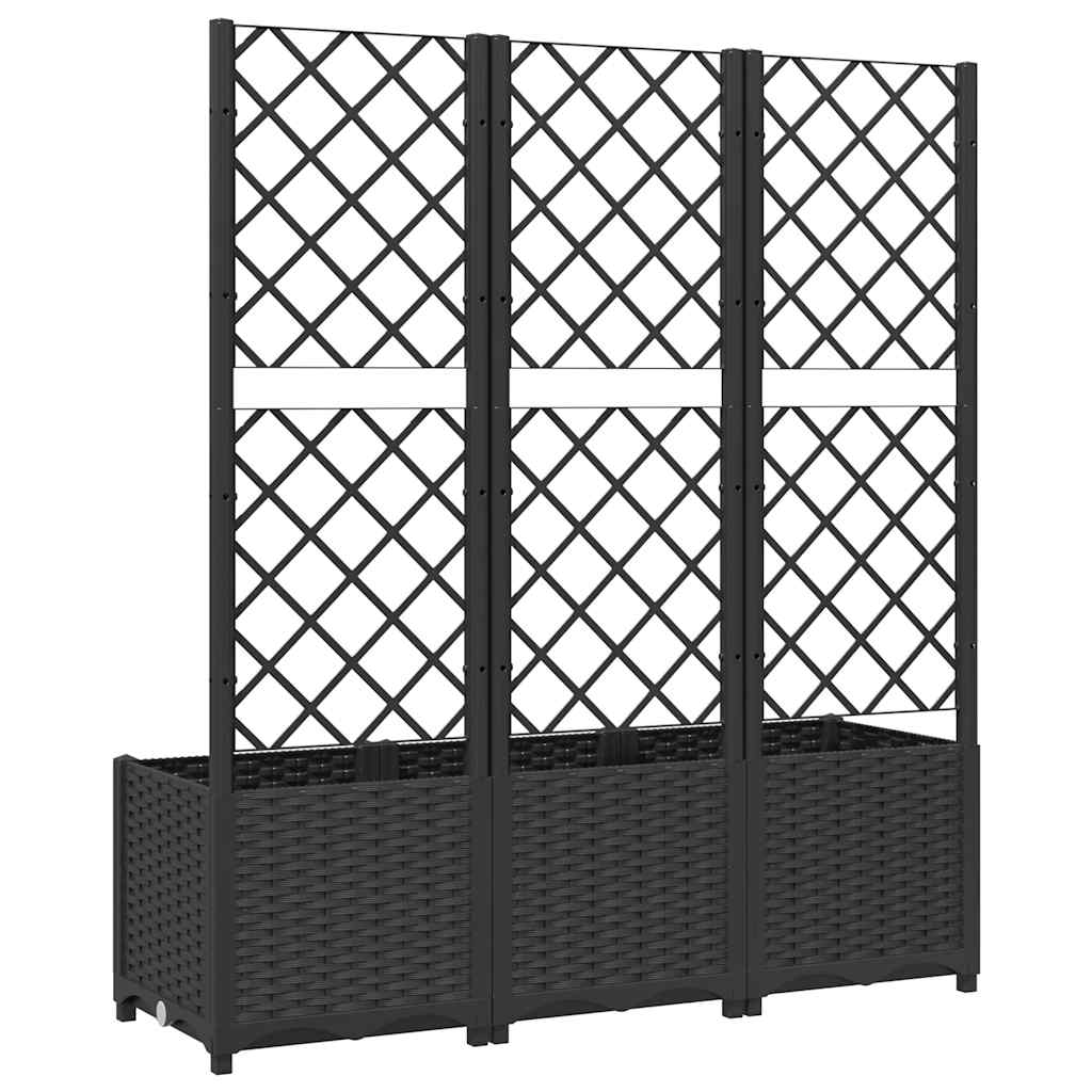 Vrtna žardinjera s rešetkom crna 120x40x136 cm PP