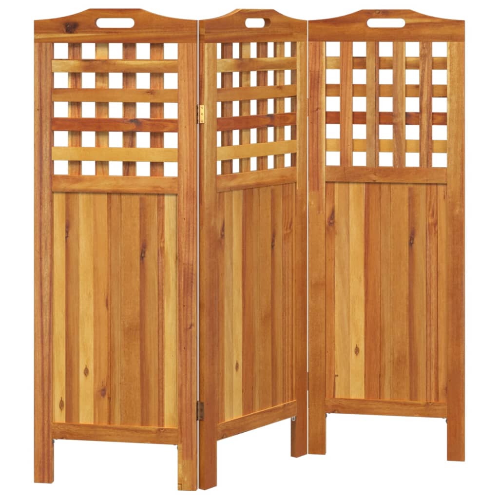 Sobna pregrada s 3 panela 121,5x2x115 cm masivno bagremovo drvo