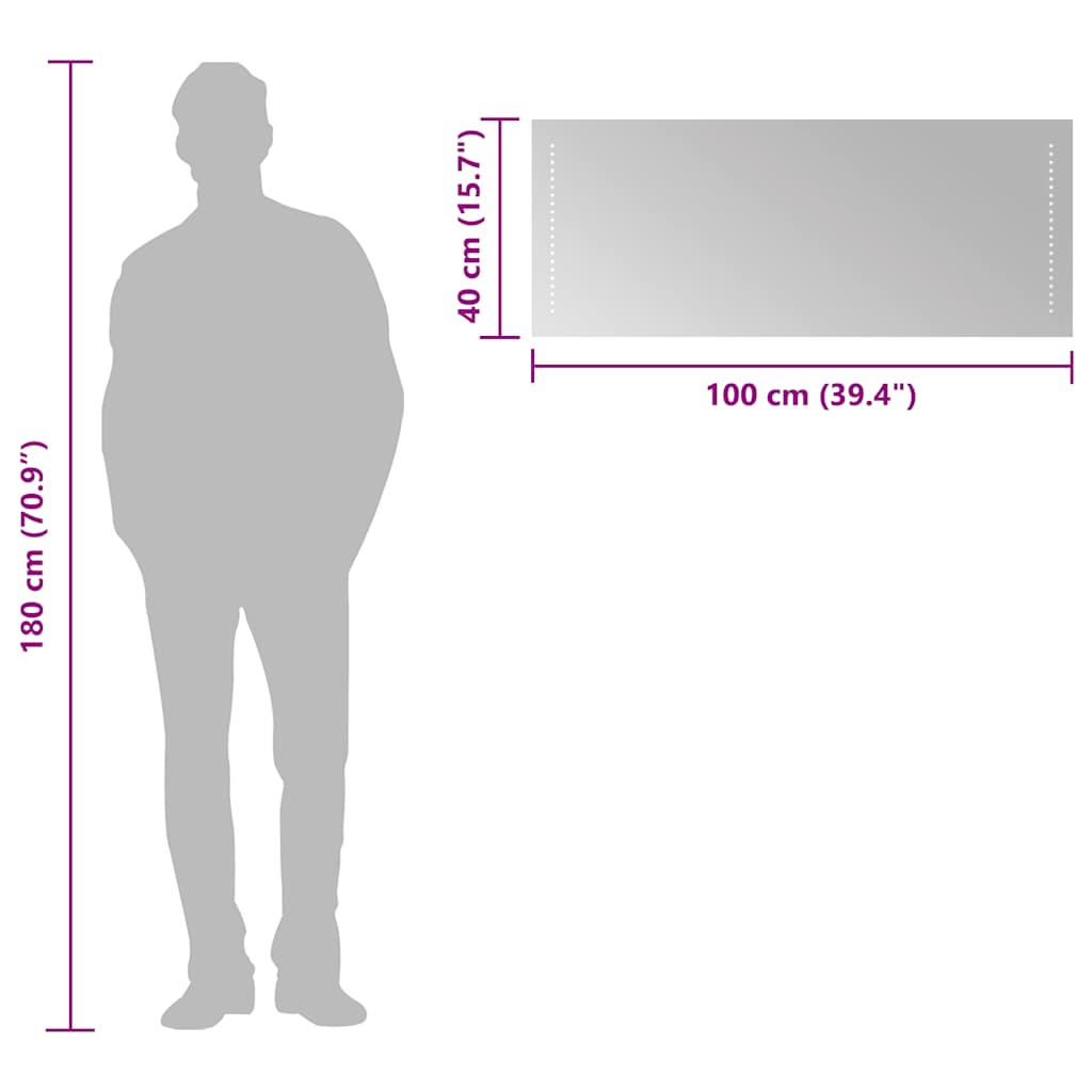LED kupaonsko ogledalo 100x40 cm