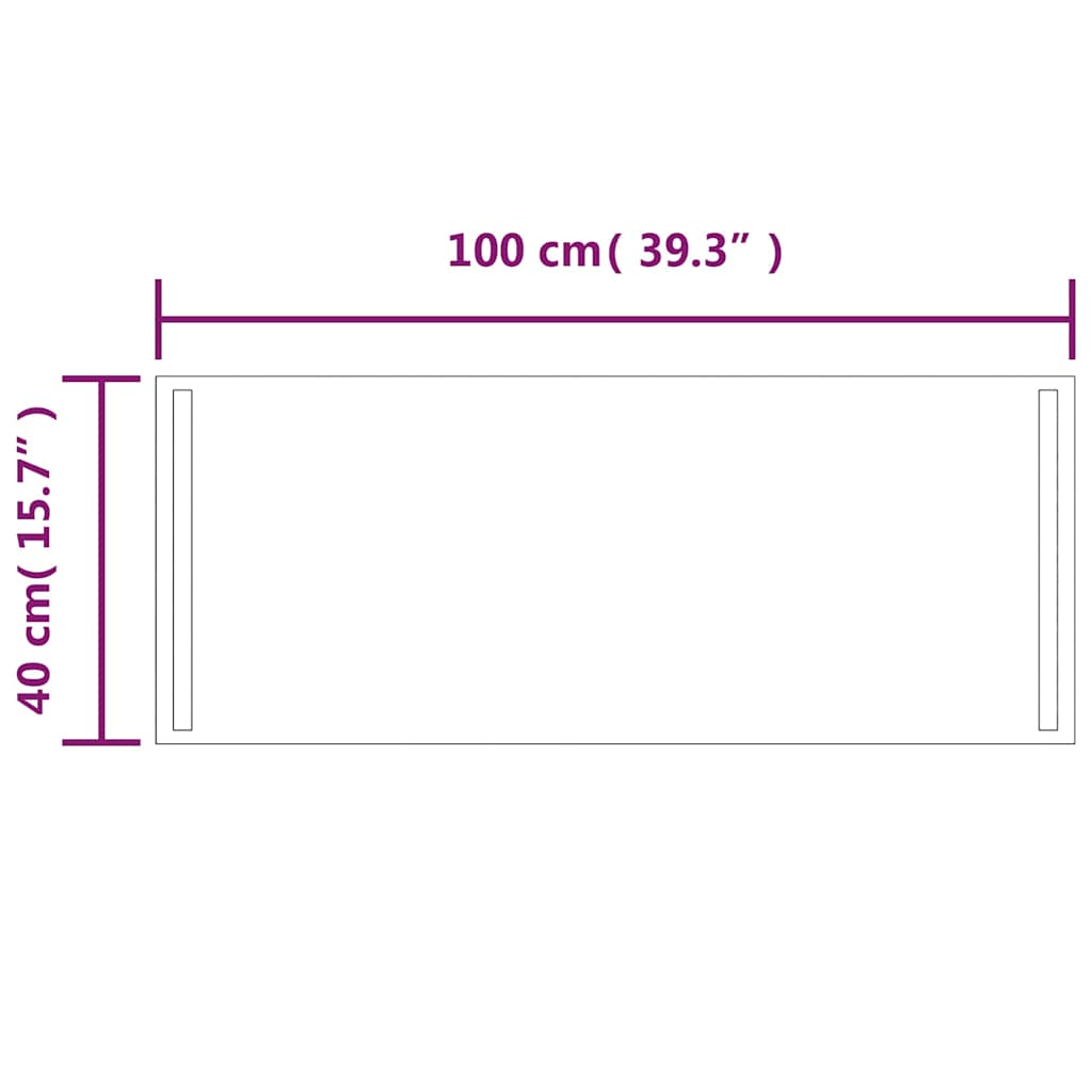 LED kupaonsko ogledalo 100x40 cm